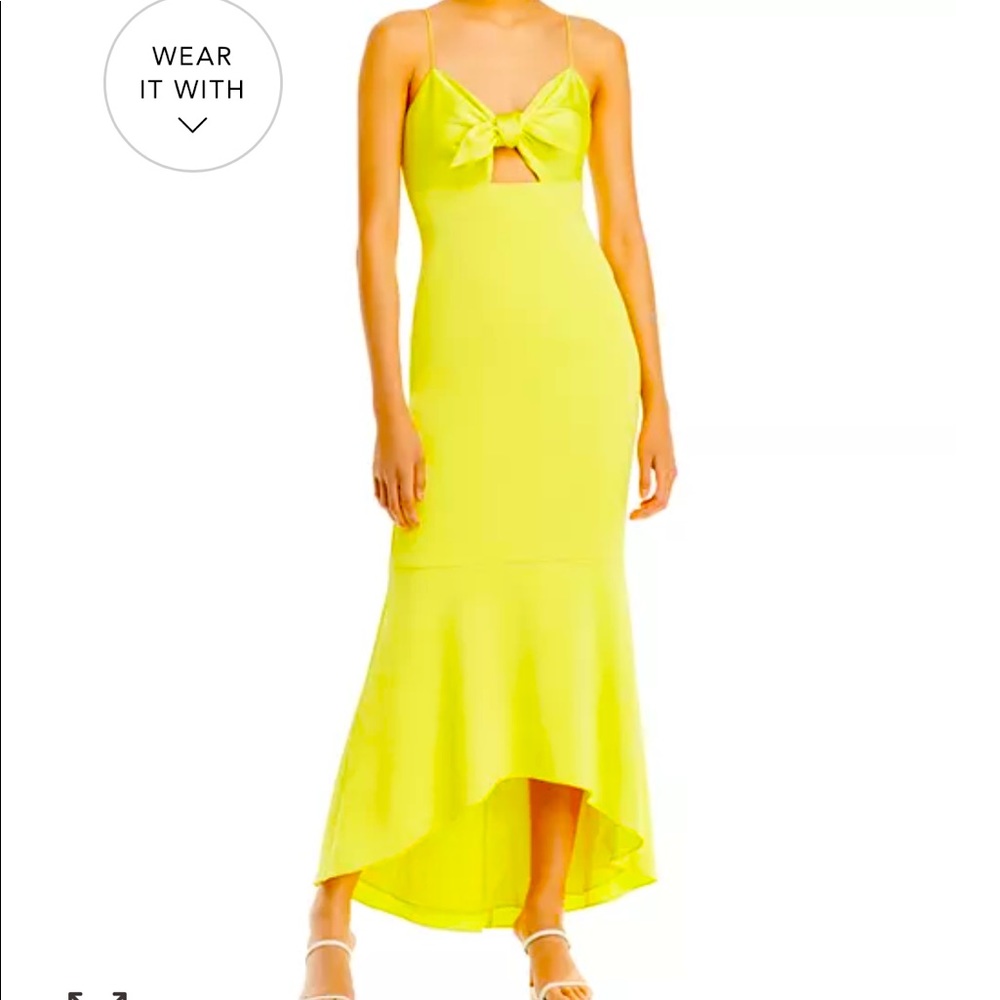 Bloomingdales yellow high-lo cocktail dress - worn just once!